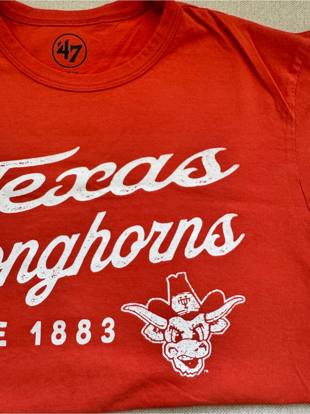 47 Brand Red Texas Longhorns Script Tee